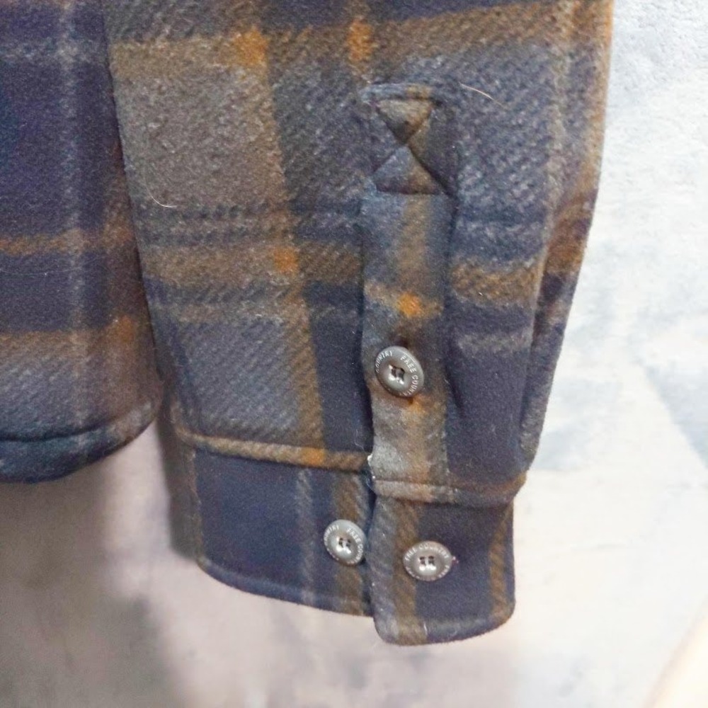 Free Country Mens Plaid Fleece Shirt Jacket Sherpa Lined Blue Brown Grey L - Picture 7 of 13
